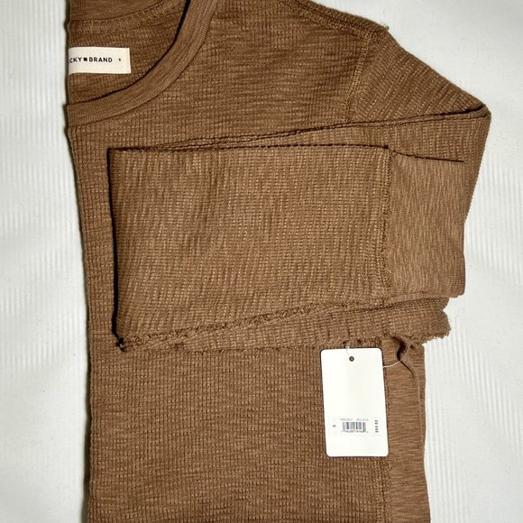 NWT Size Small Lucky Brand Men's Garment Dye Thermal Crew - Picture 3 of 3